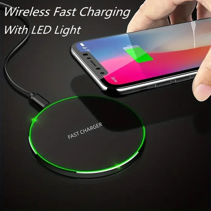 Carregador sem fio iPhone 15 14 13 12 X Pro Max Induction Fast Charging Pad Dock Station For Samsung S23 S22 Xiaomi Huawei