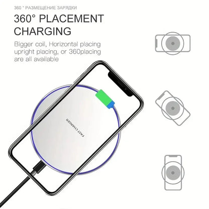 Carregador sem fio iPhone 15 14 13 12 X Pro Max Induction Fast Charging Pad Dock Station For Samsung S23 S22 Xiaomi Huawei